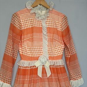 Miss Elliette Women’s Size M Victorian 1960’s Maxi Dress Elegant Peasant Prairie